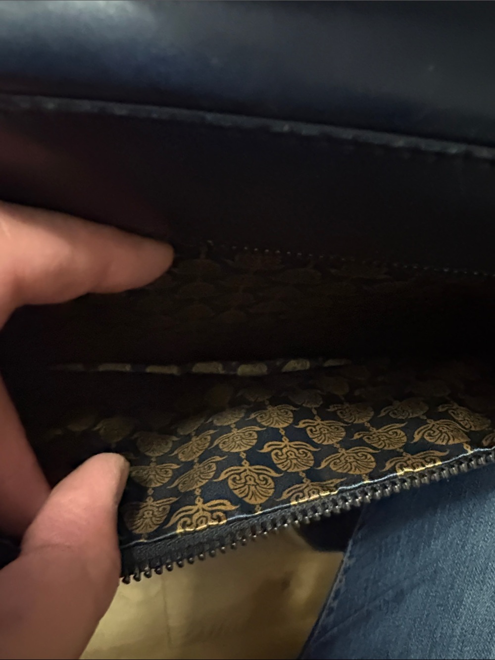 Ted Baker Navy & Brown Leather Laptop Briefcase - Picture 5 of 12